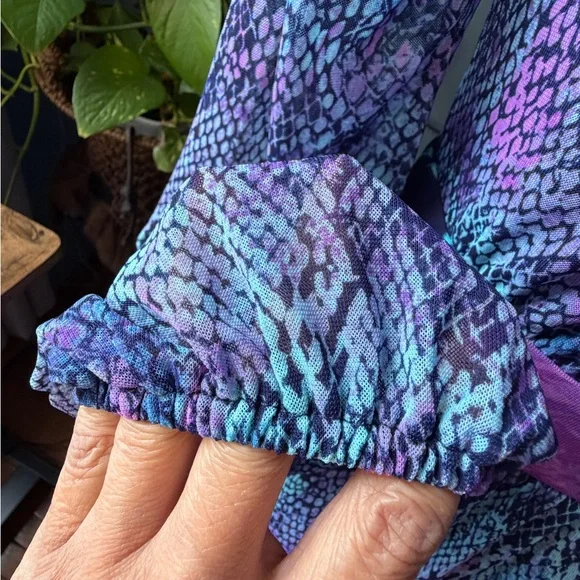 IMAN Multicolor Floral and Snake Print Long Sleeve Dress - Picture 6 of 9